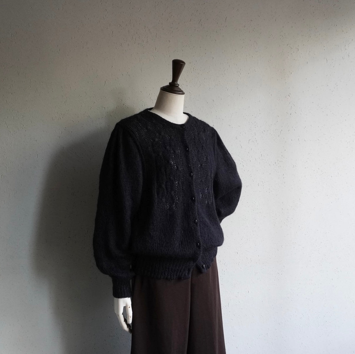 80s EURO Black Mohair Cardigan
