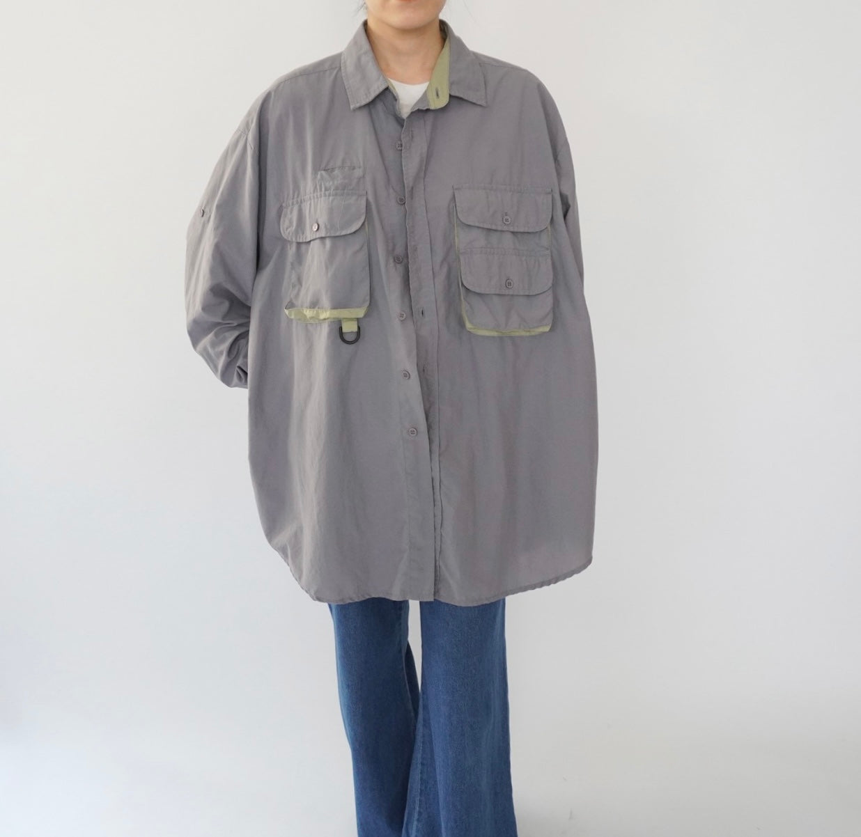 80s "ORIVIS" Nylon Design Shirt