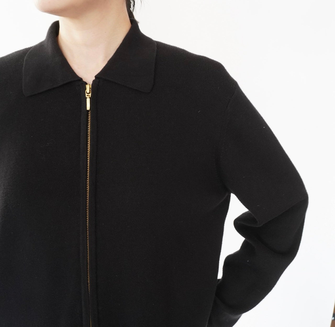 90s Cotton Knit Zip Top