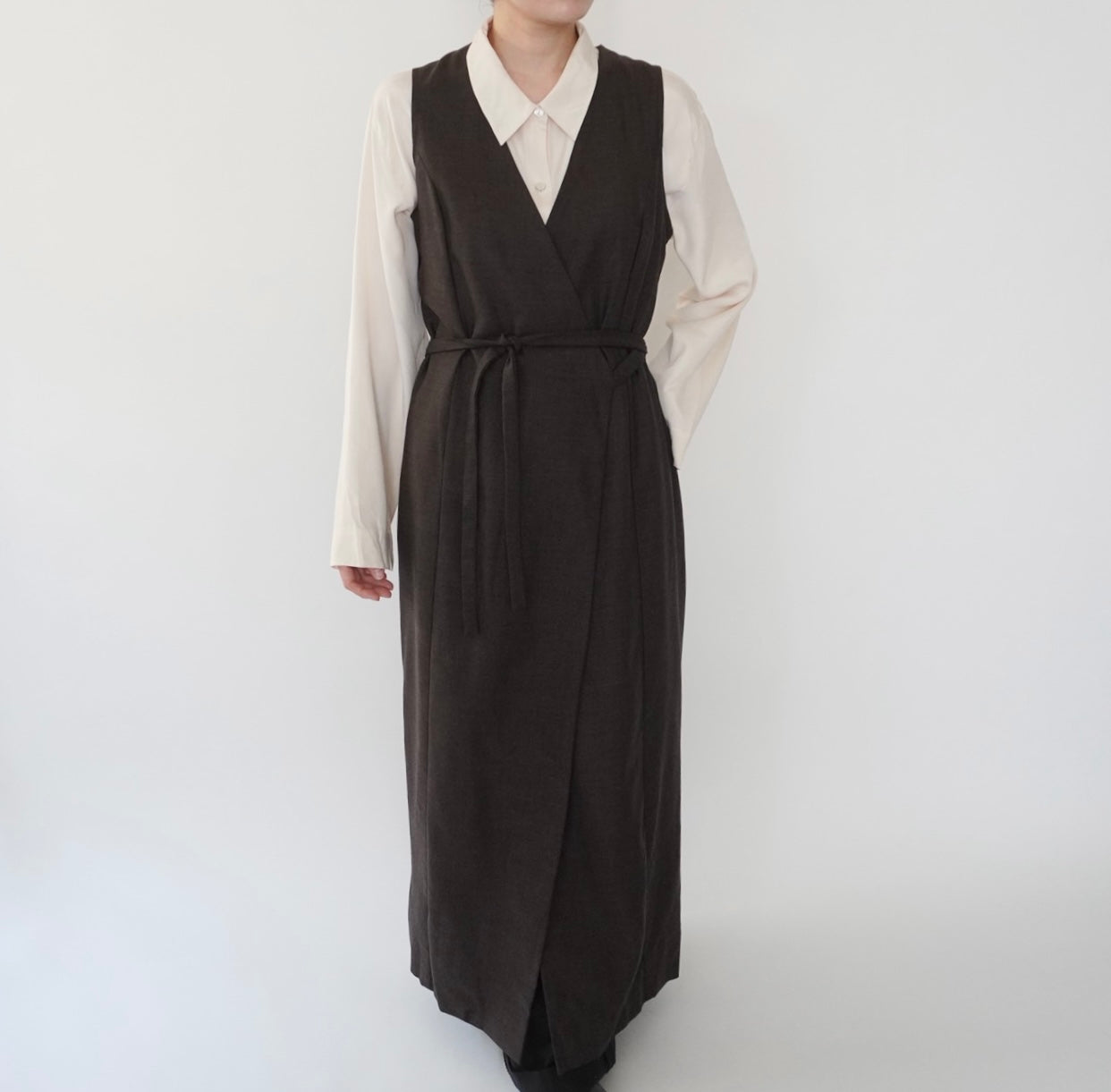 80s Sleeveless Wrap Dress