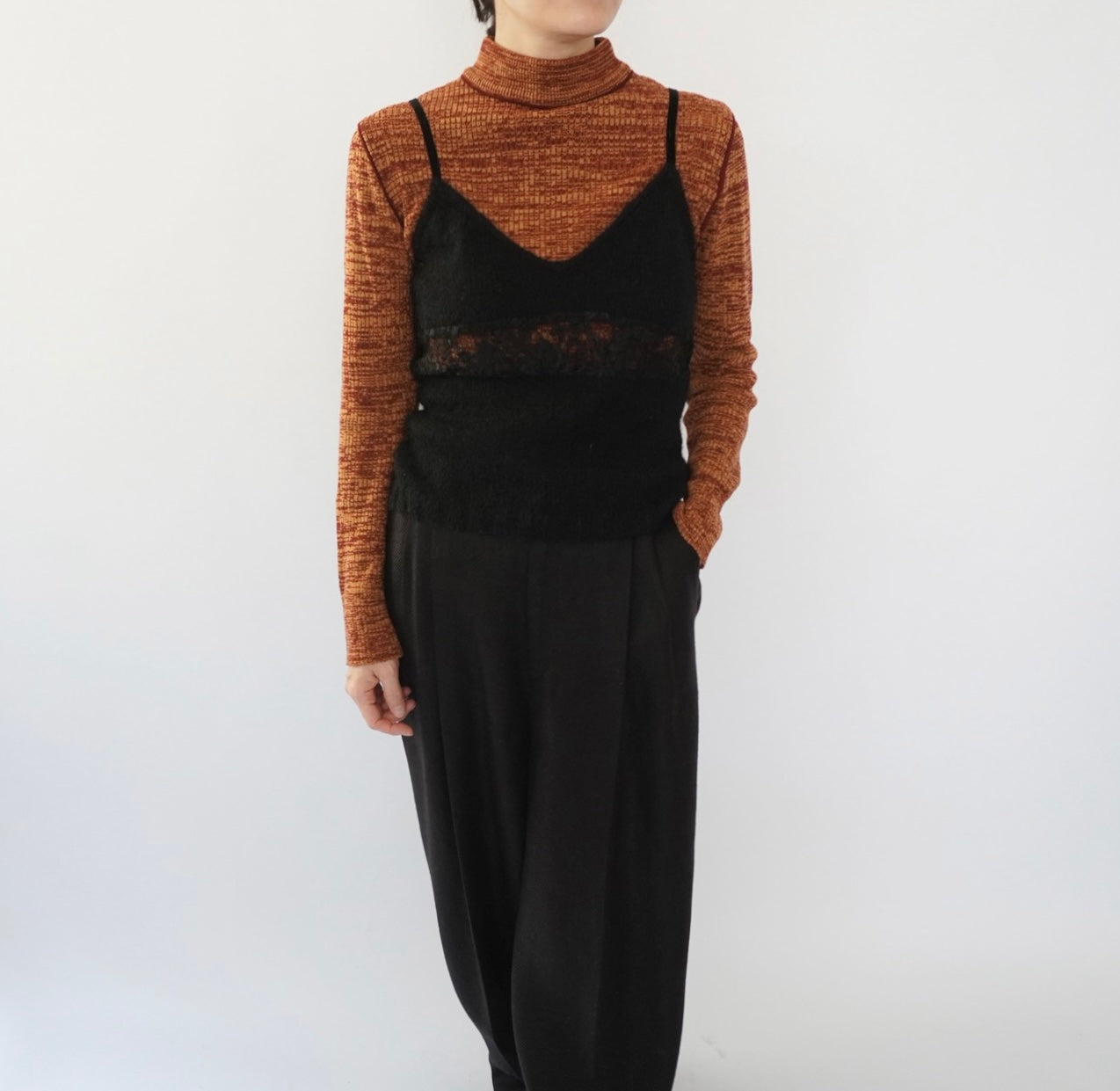 90s Lace Design Mohair Camisole Top