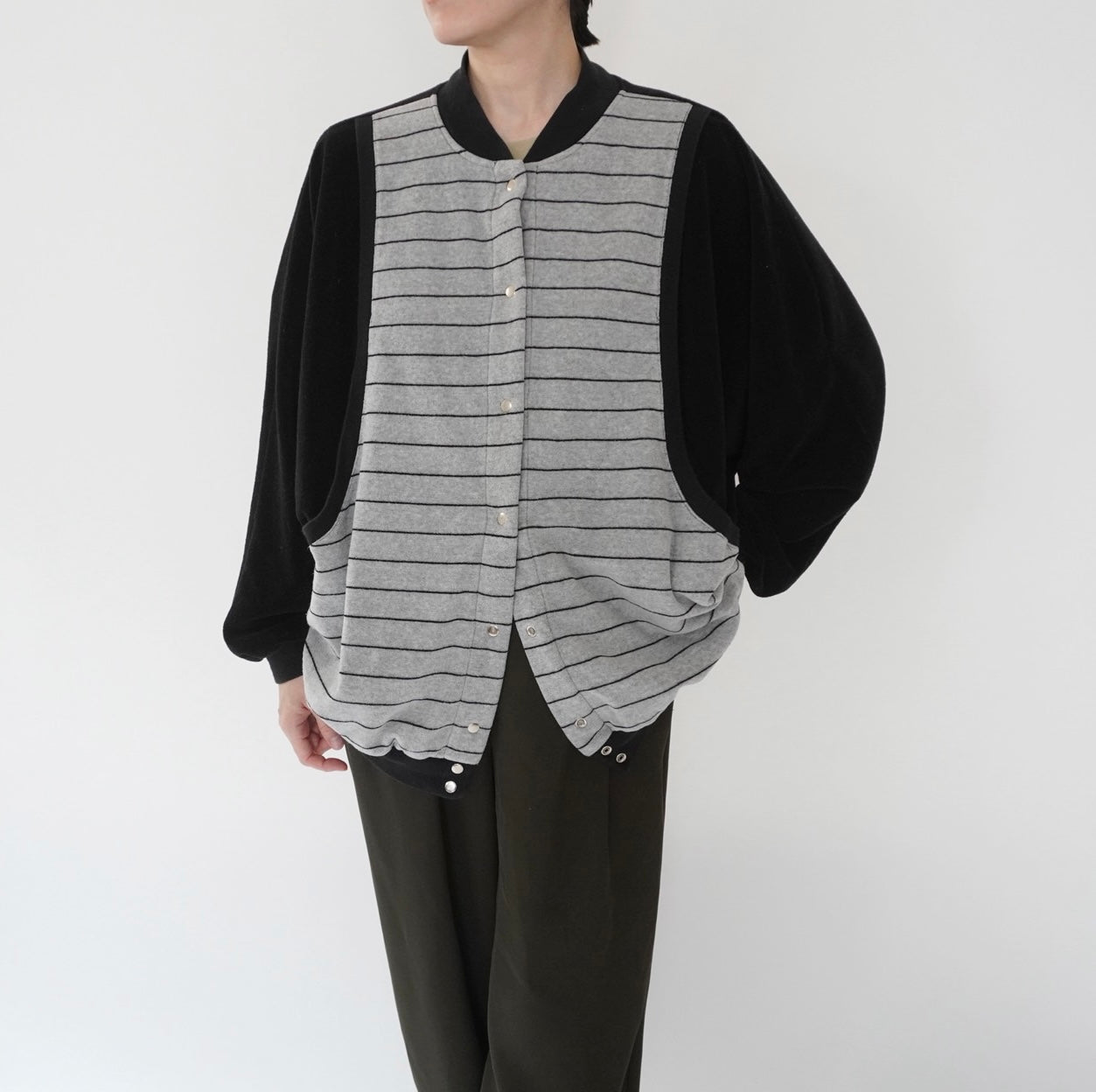 90s Striped Velour Top Made in USA