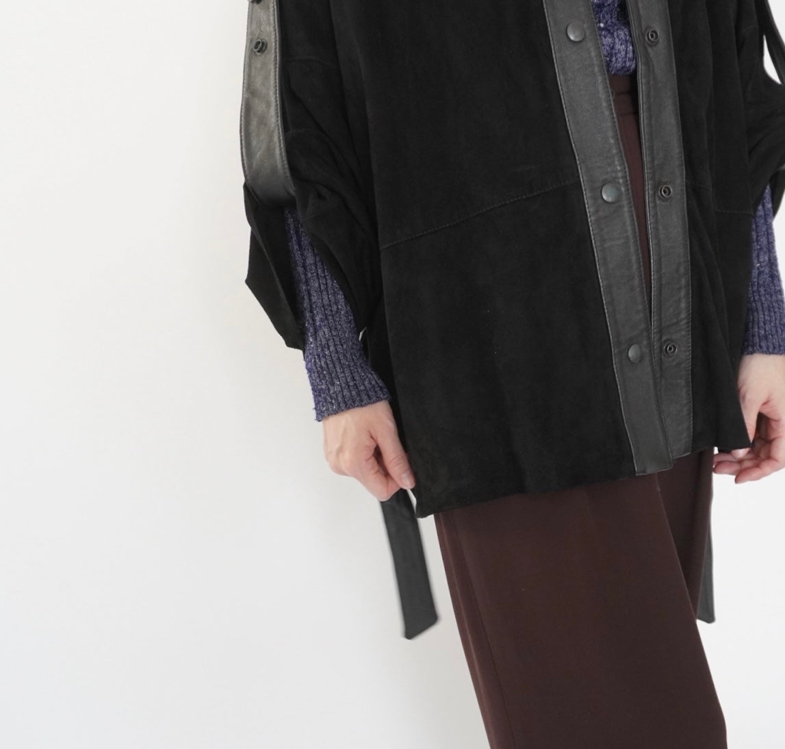 80s EURO Design Suede x Leather Jacket
