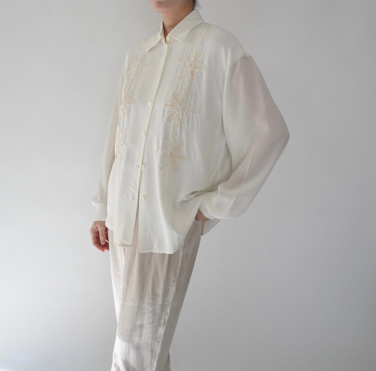 90s Cord Lace Shirt Made in USA