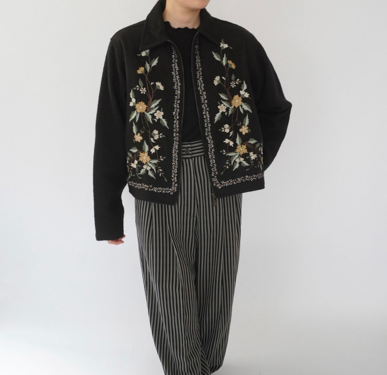 90s Embroidery Wool Jacket