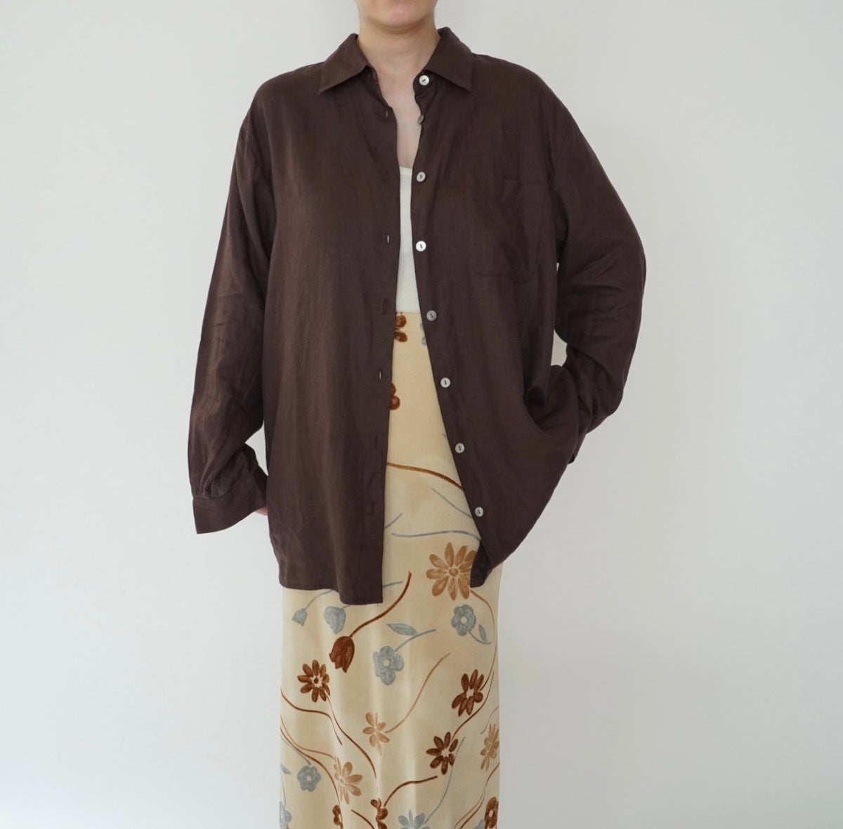 90s Floral Print Skirt Made in Italy