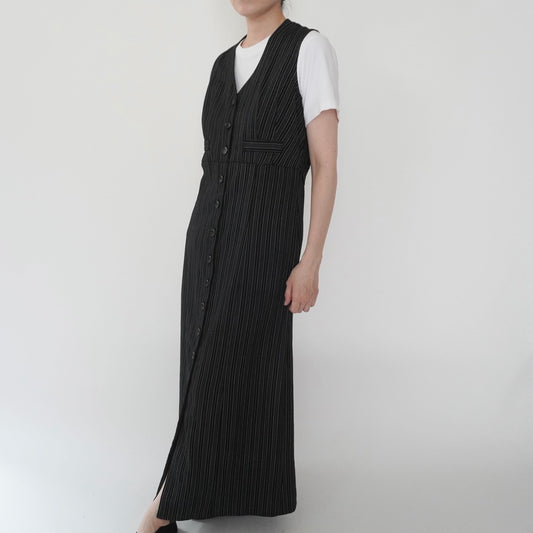80s Striped Sleeveless Dress Made in USA