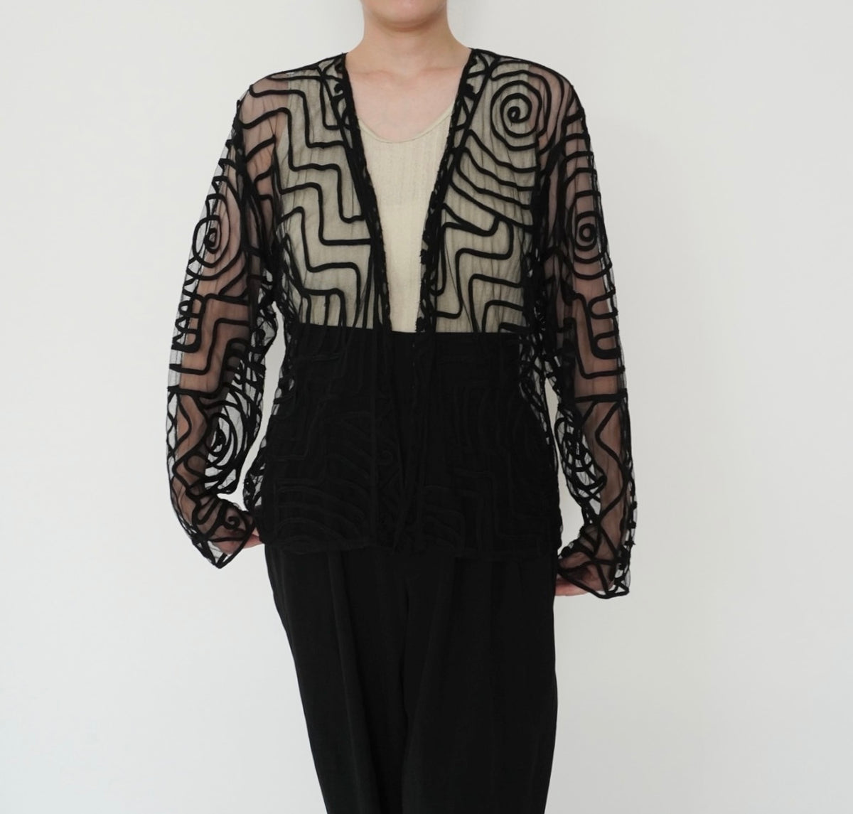 80s Cord Lace Design Robe