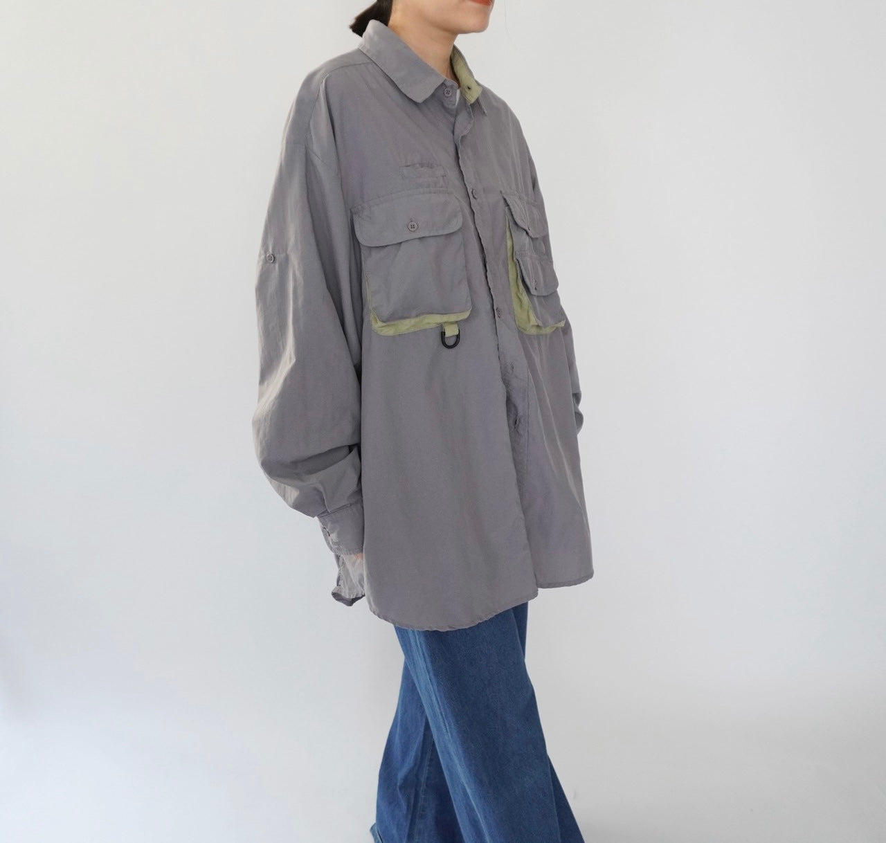 80s "ORIVIS" Nylon Design Shirt