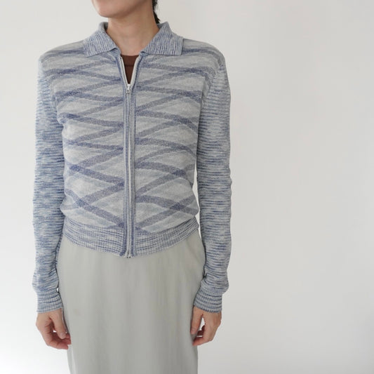 70s Pattern Zip Top