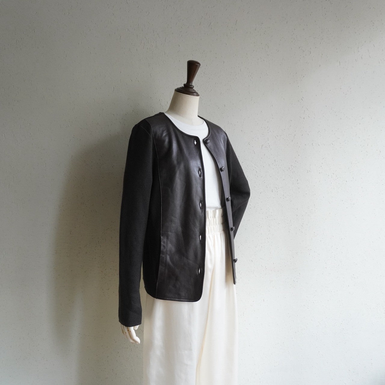 90s Faux Leather Top,Cardigan