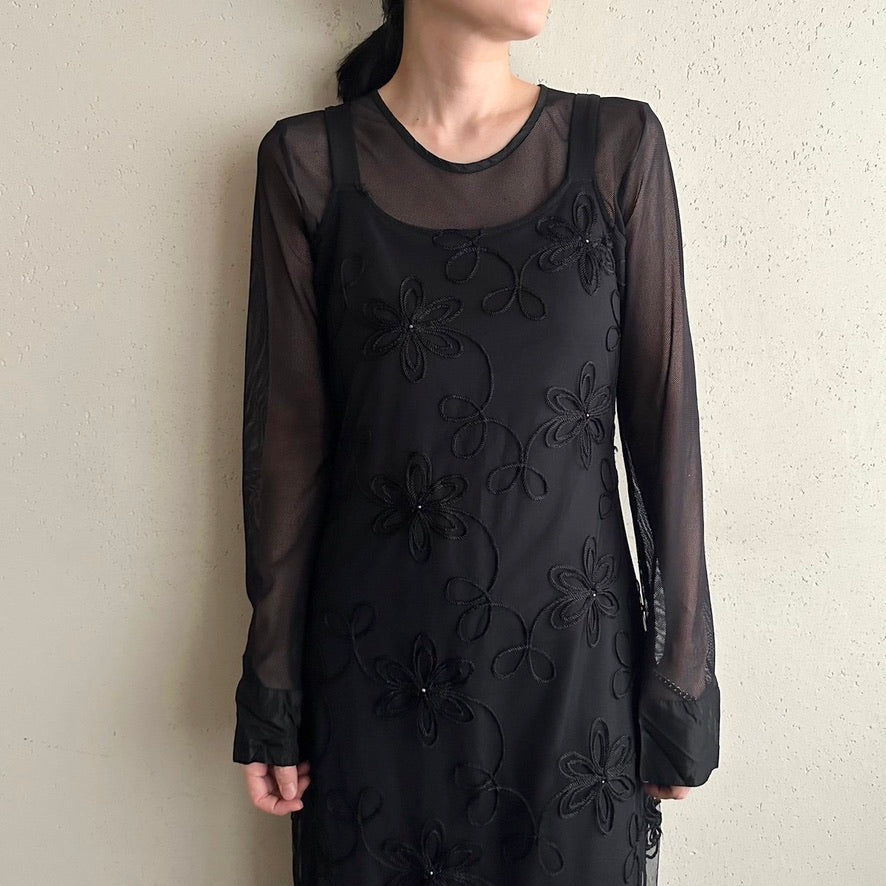 90s  Lace Design Dress