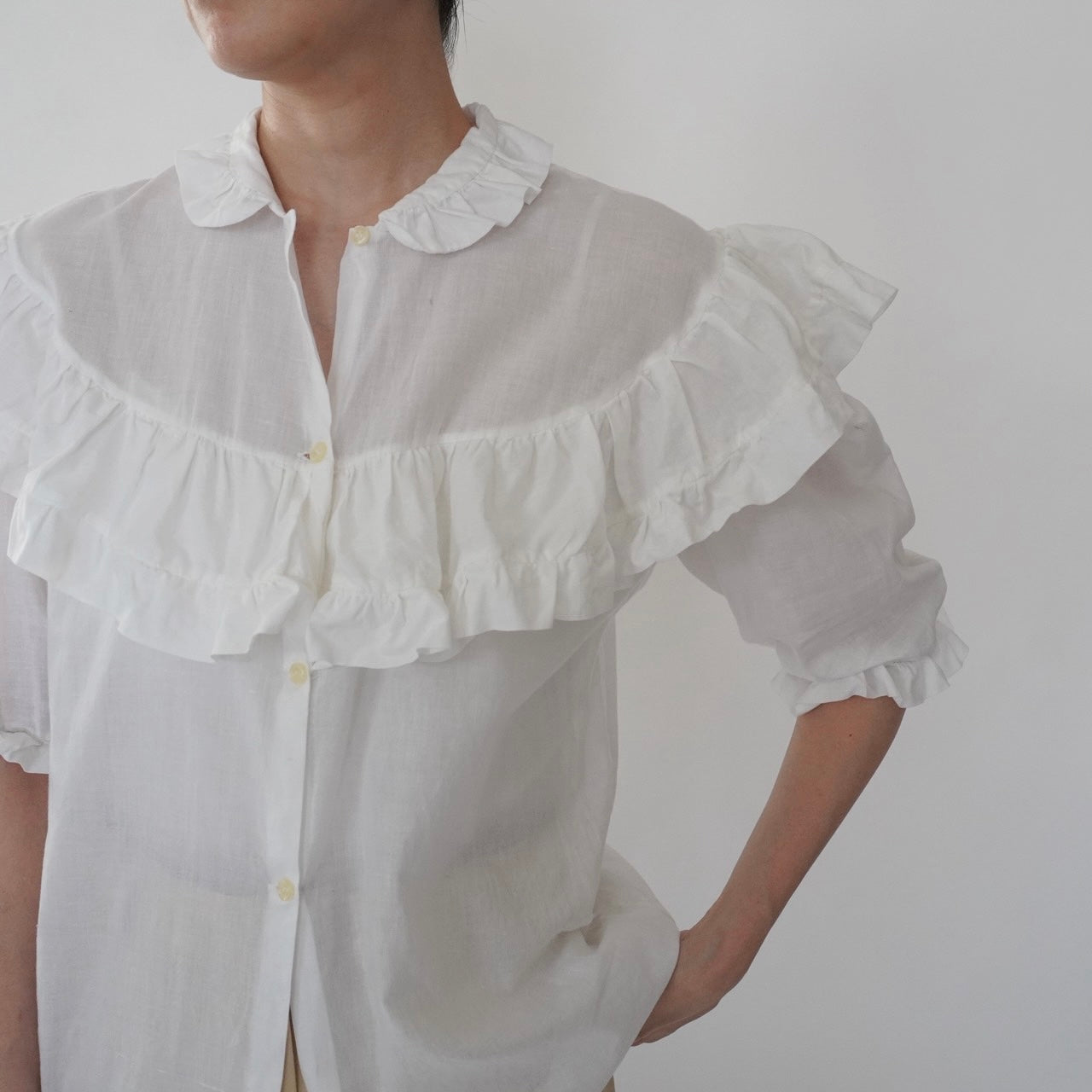 80s Ruffle Blouse