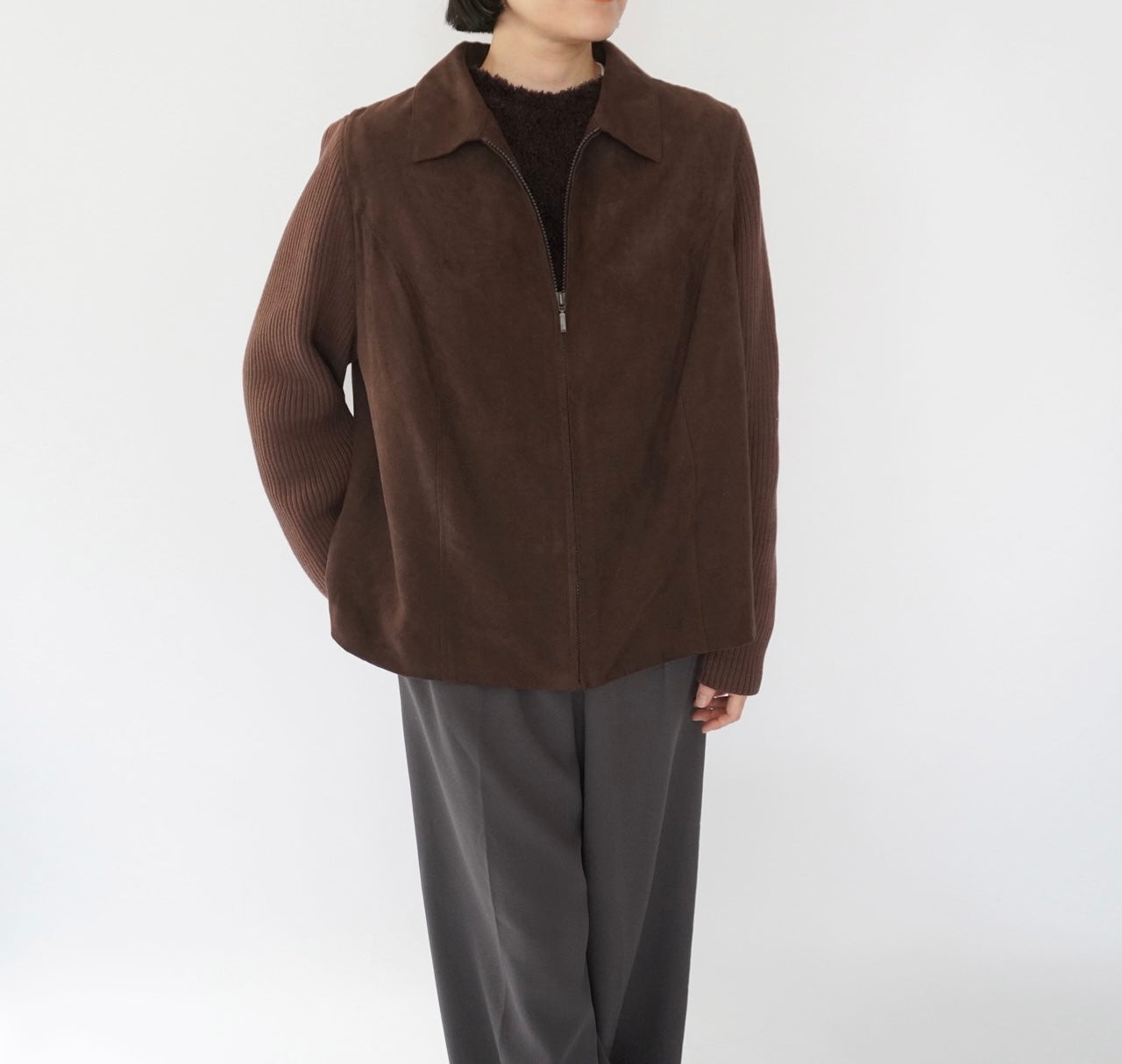 90s Ribbed Sleeves Jacket