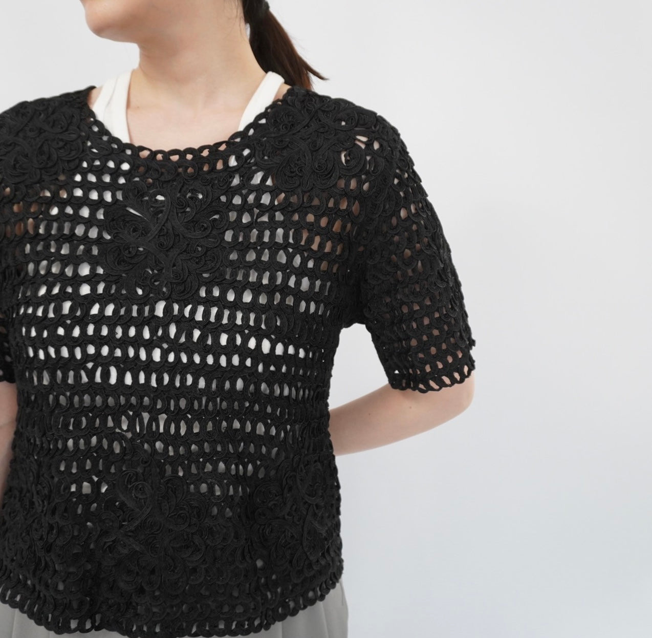 90s Cord Lace Top