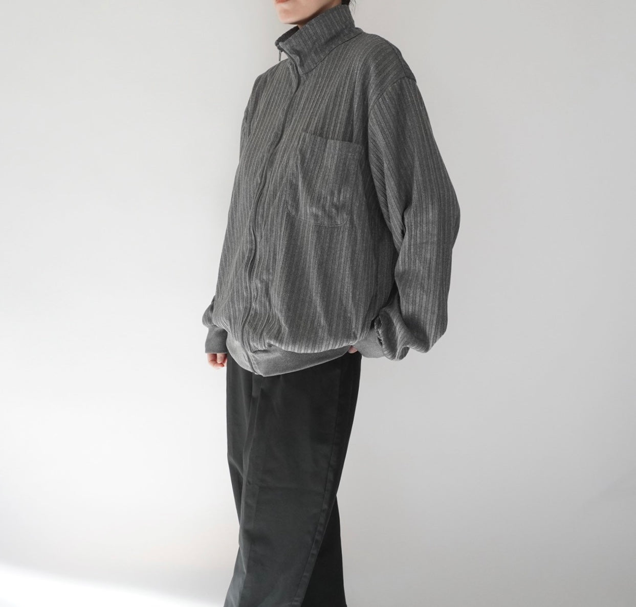 90s Ribbed Zip Top
