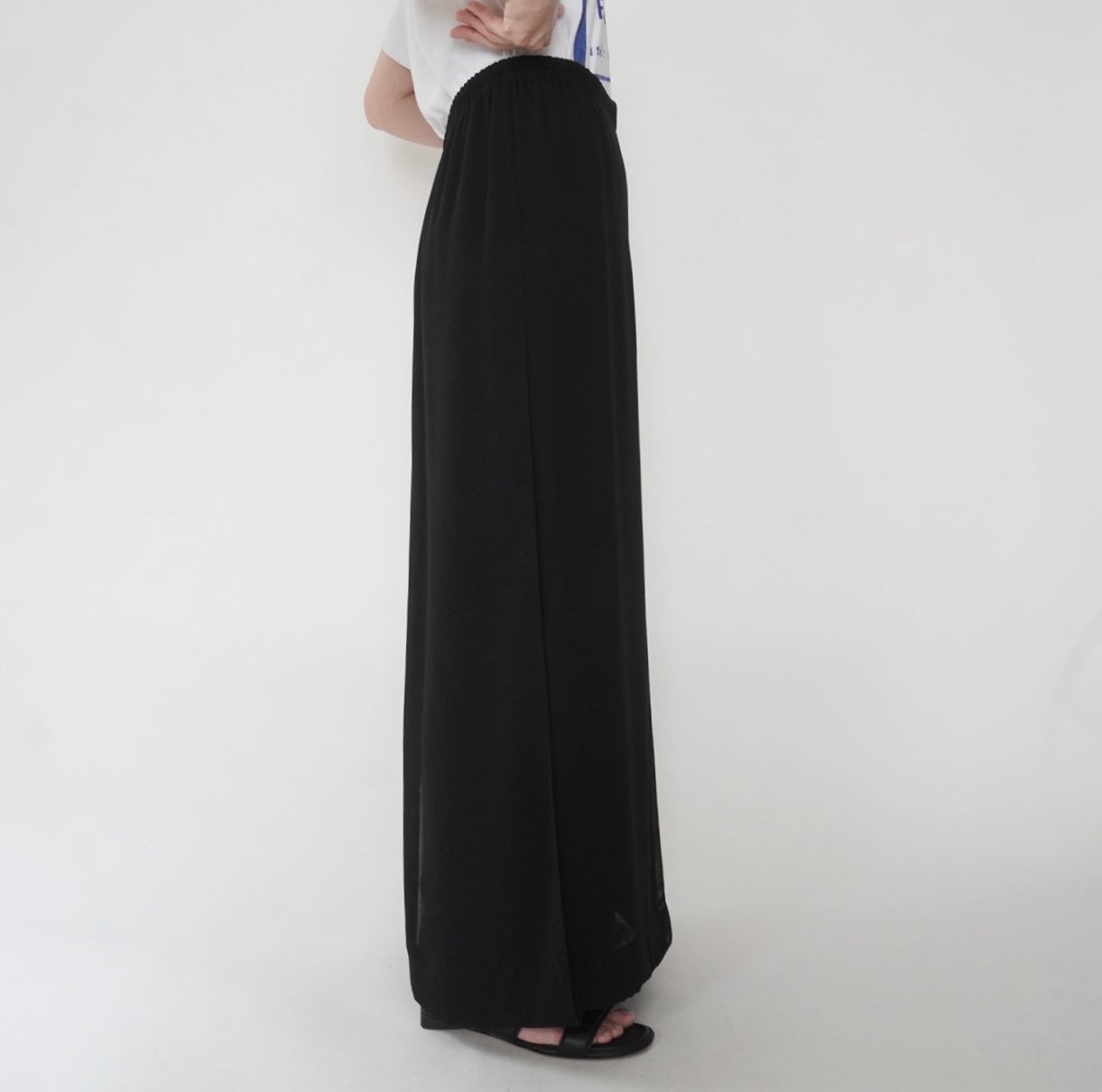 90s Slit Design Wide Pants