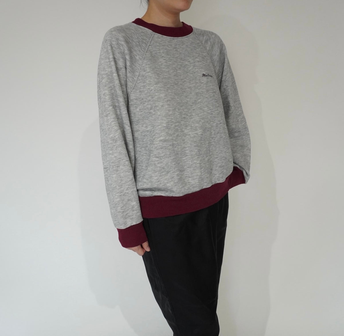 80s Two Tone Printed Sweater Made in USA