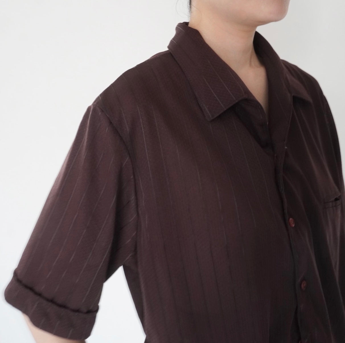 80s Brown Striped Shirt