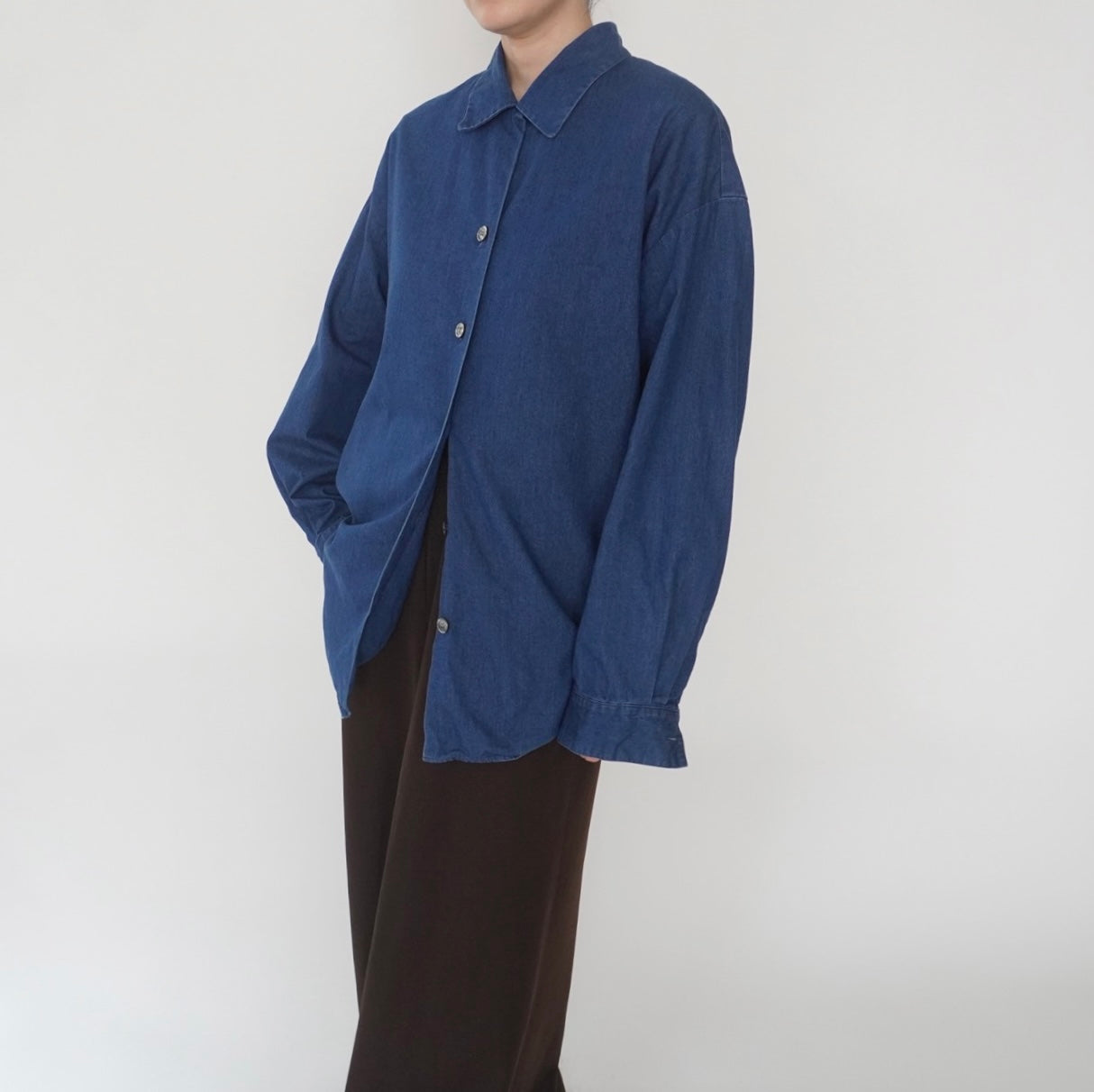 80s "ANNE KLEIN" Denim Shirt