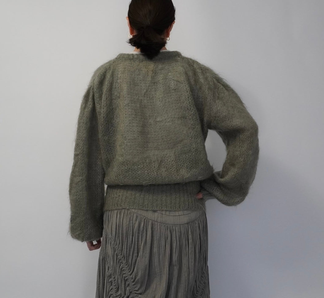 80s Sage Gray Knit