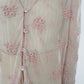 80s Embroidery Sheer Blouse Made in USA