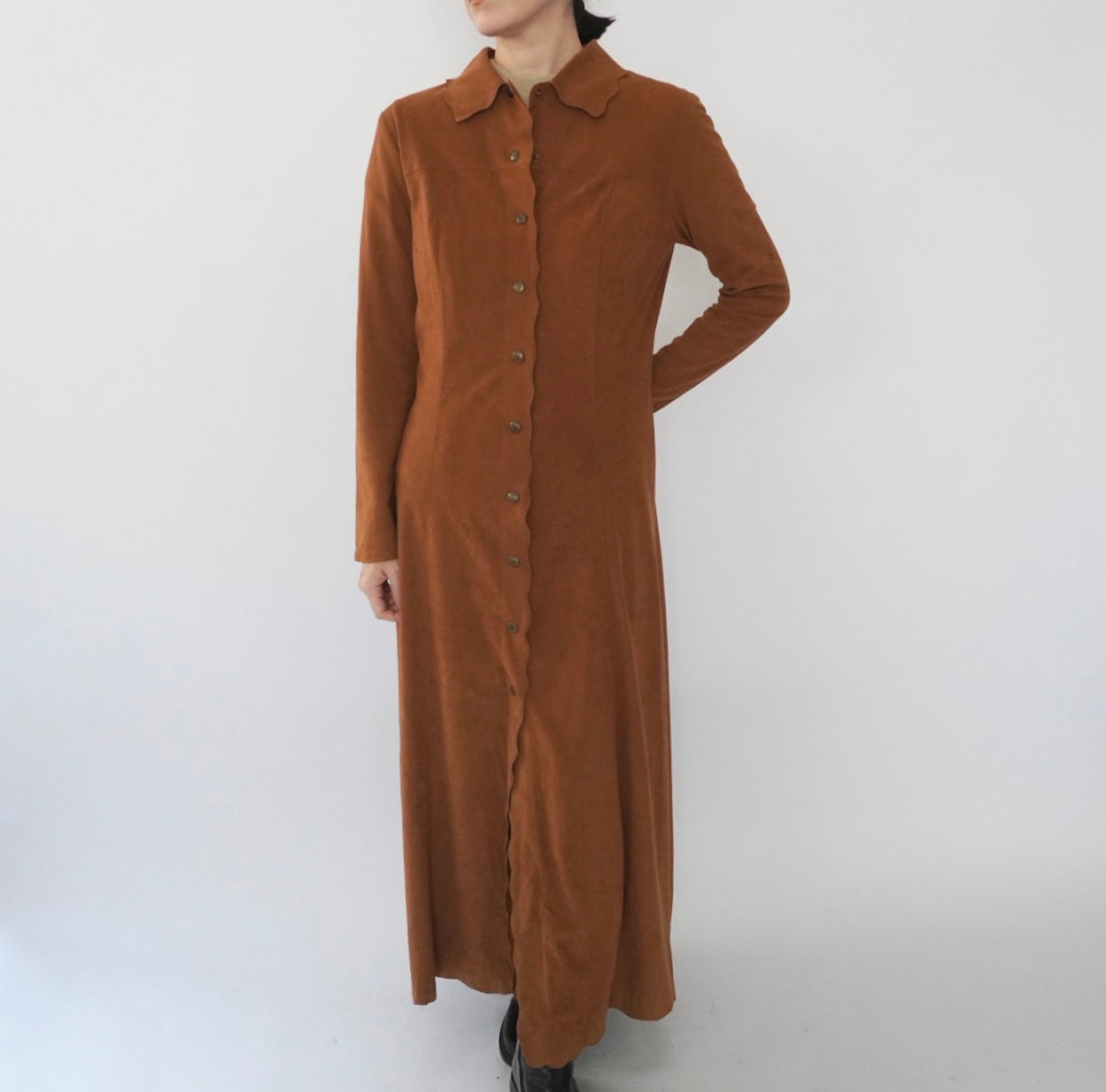 90s "FENDI" Faux Suede Dress Made in Italy