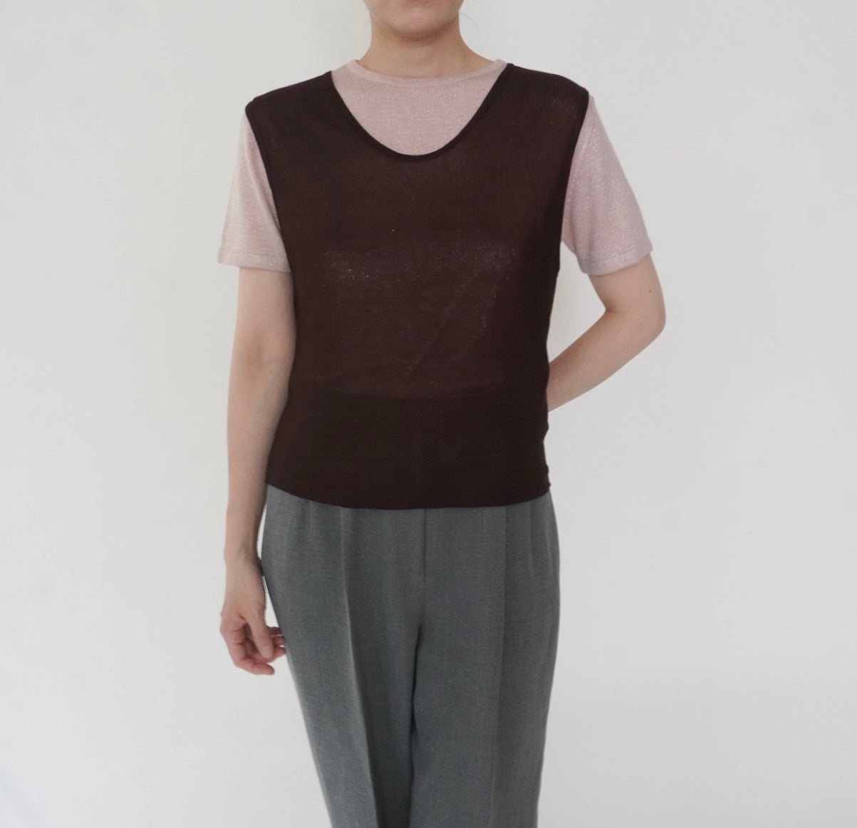 90s Brown Sleeveless Top Made in Italy