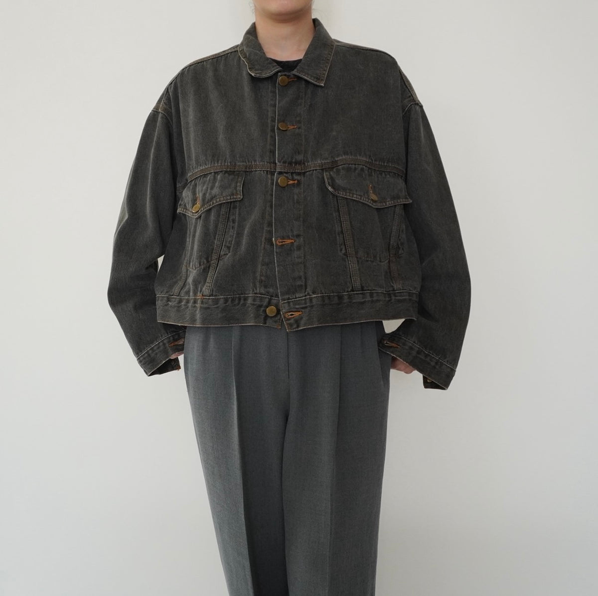 80s Black Denim Jacket