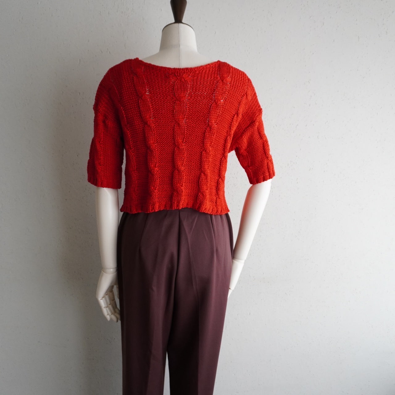 90s Red Knit Top