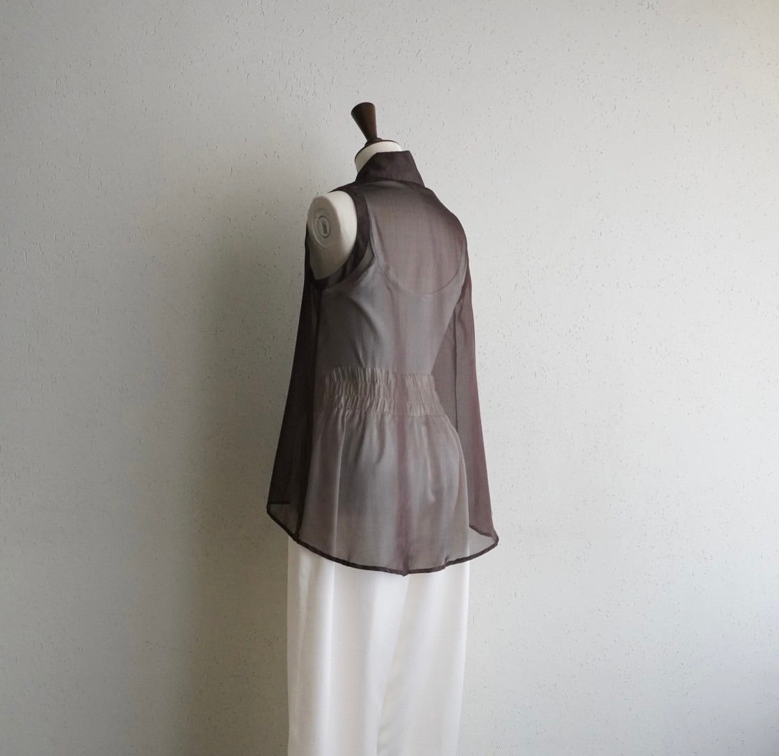 90s Sleeveless Sheer Shirt