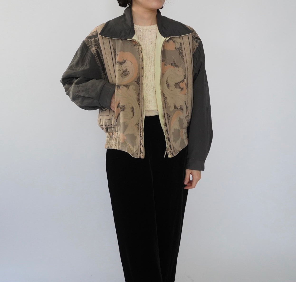 90s"Laurel" Silk Reversible Jacket Made in Germany