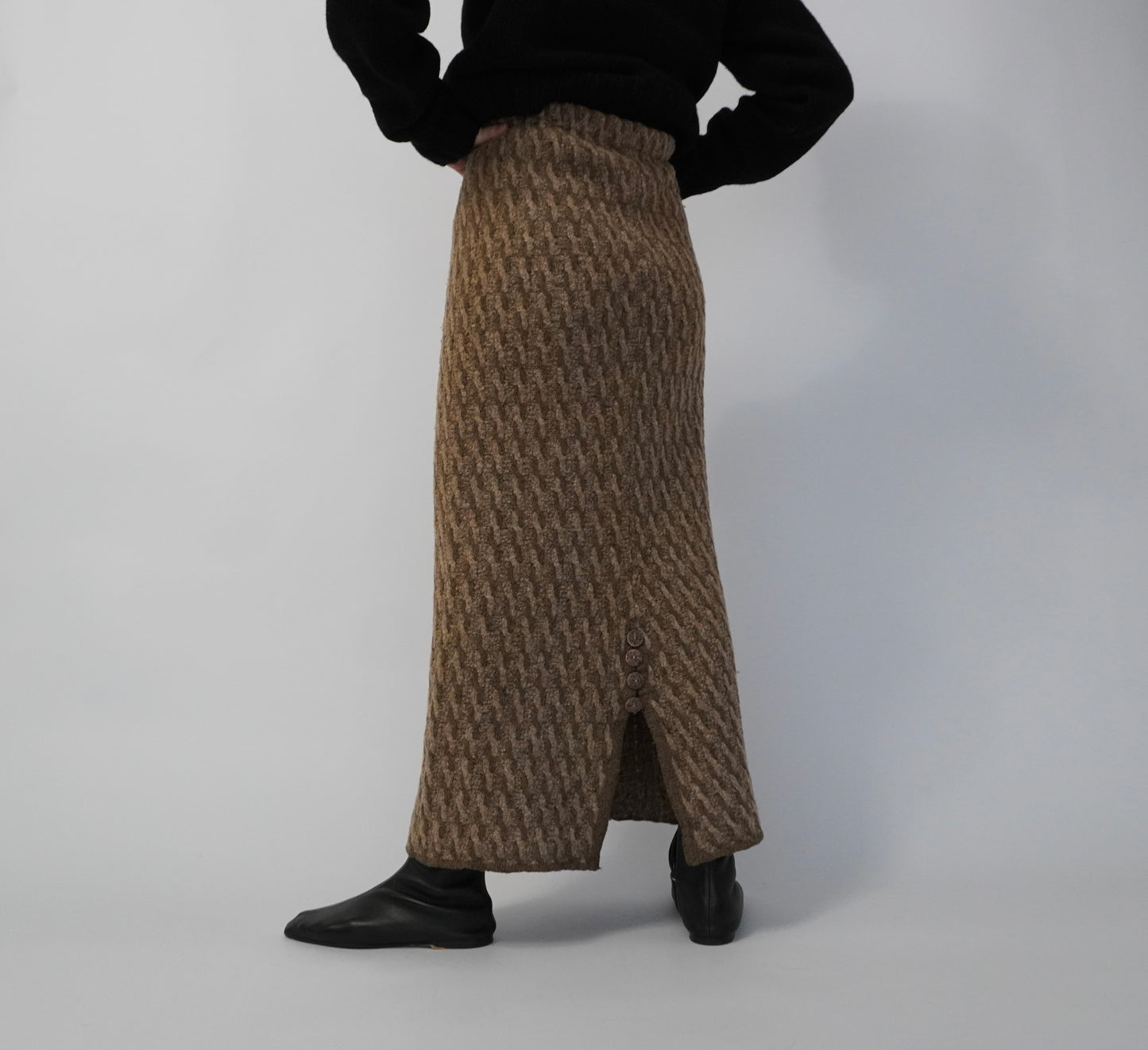 80s Pattern Knit Skirt