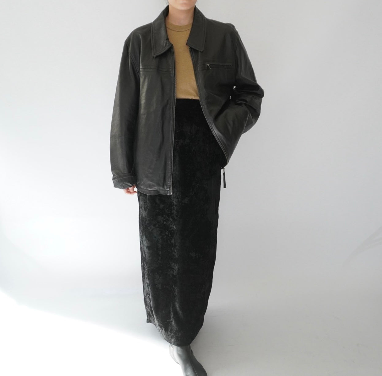 80s  Velour Maxi Skirt