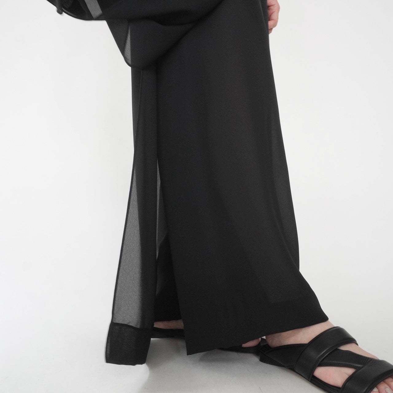 90s Slit Design Wide Pants