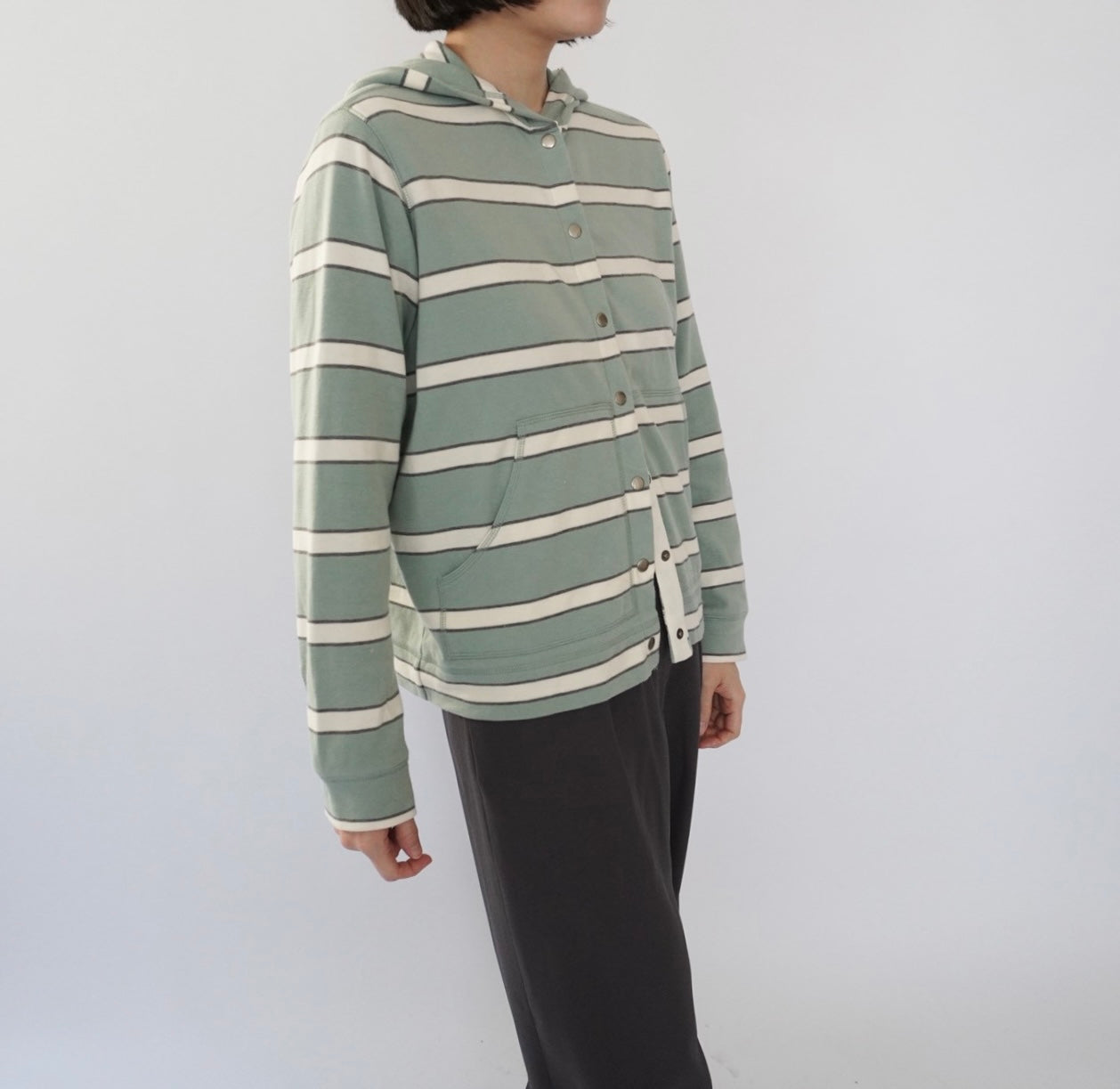 90s Striped Hooded Top