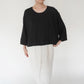 90s Black Linen Boxy Blouse