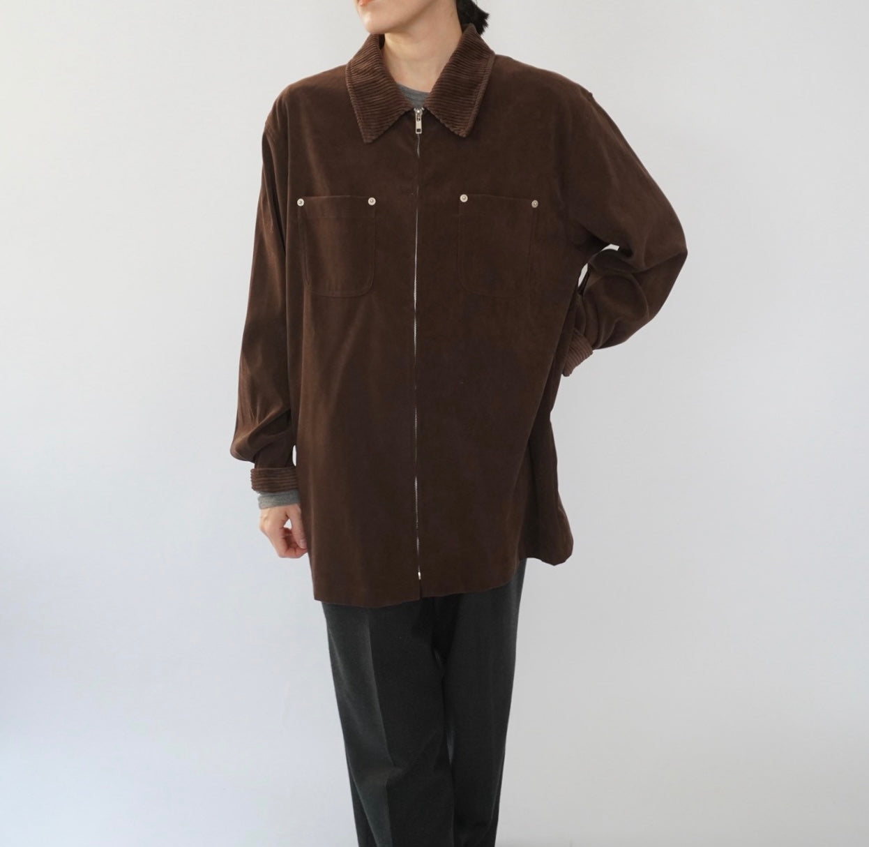 90s Zip Shirt Jacket