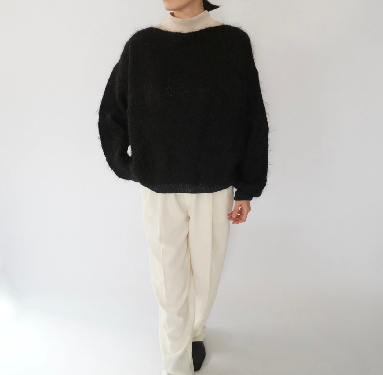 80s Black Mohair Knit