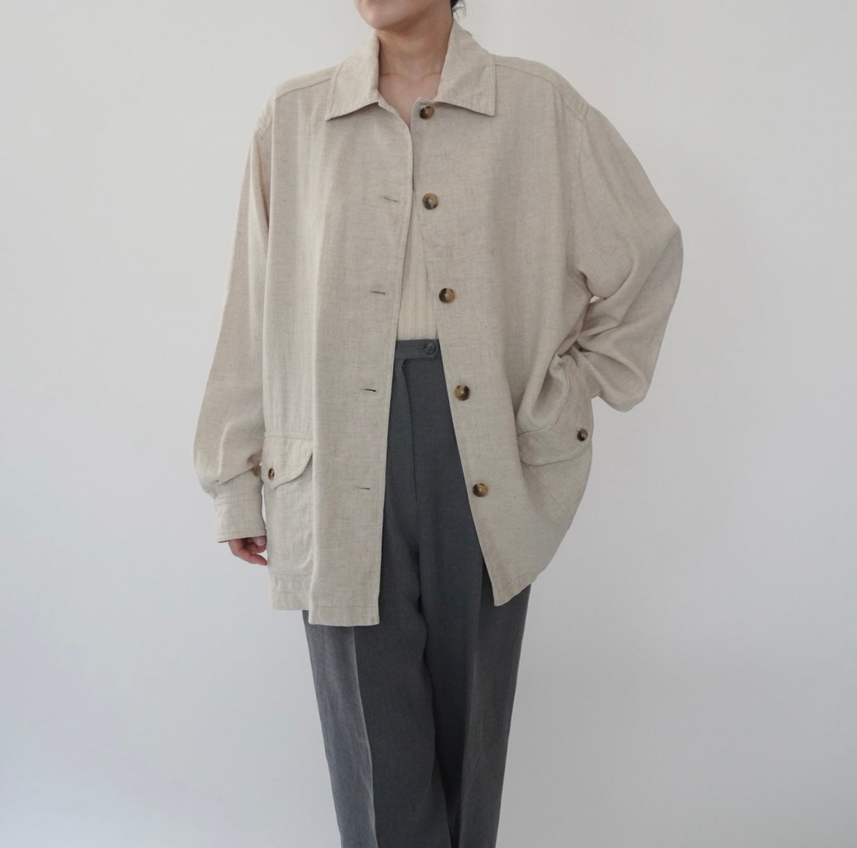 90s Linen Jacket Made in USA
