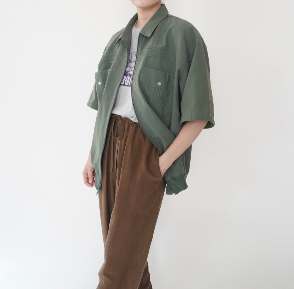 90s Khaki Design Shirt, Jacket