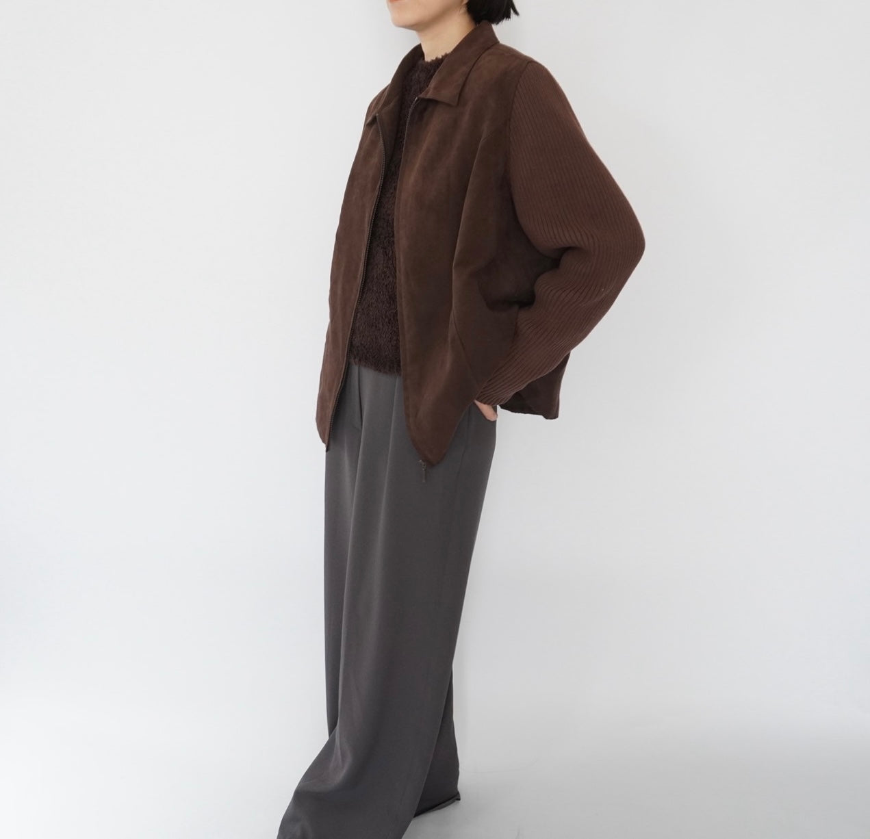 90s Ribbed Sleeves Jacket