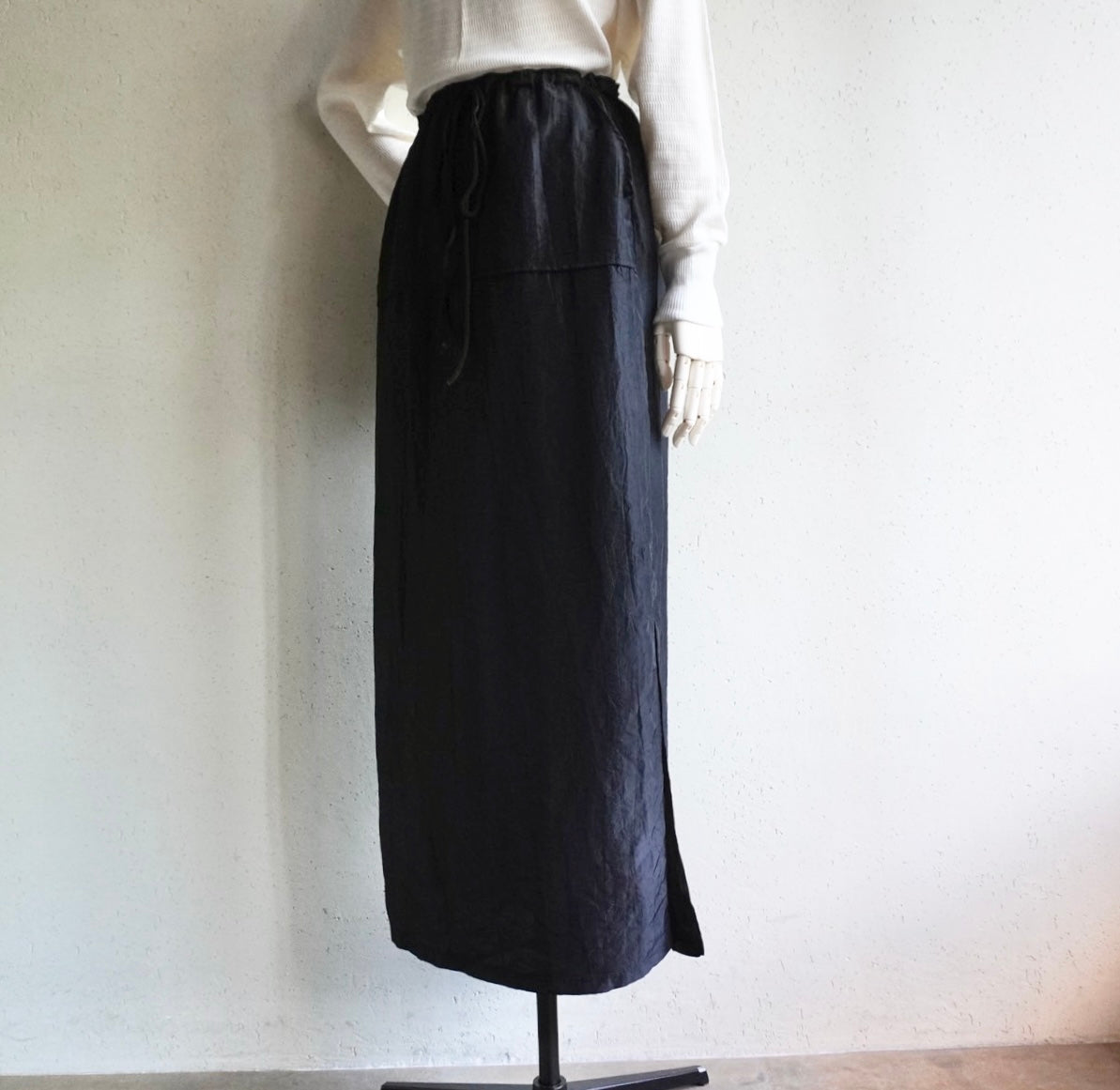 90s Black Nylon Skirt Made in USA