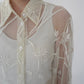 90s Embroidery Sheer Shirt