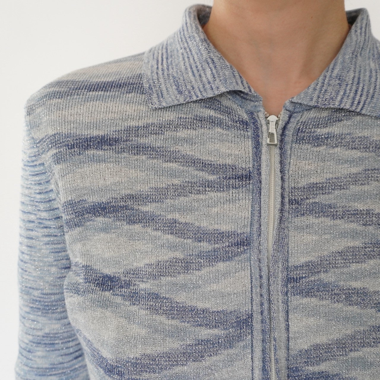 70s Pattern Zip Top