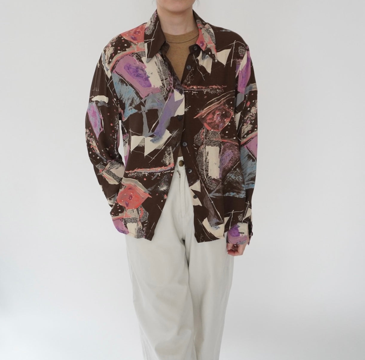 90s Rayon Printed Shirt