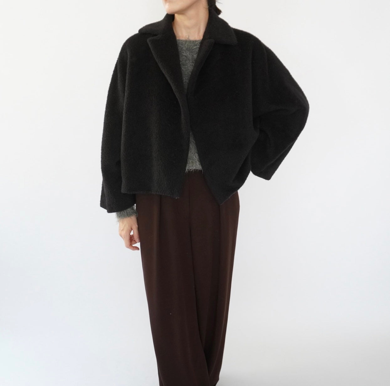 90s Shaggy Mohair Jacket  Made in Italy