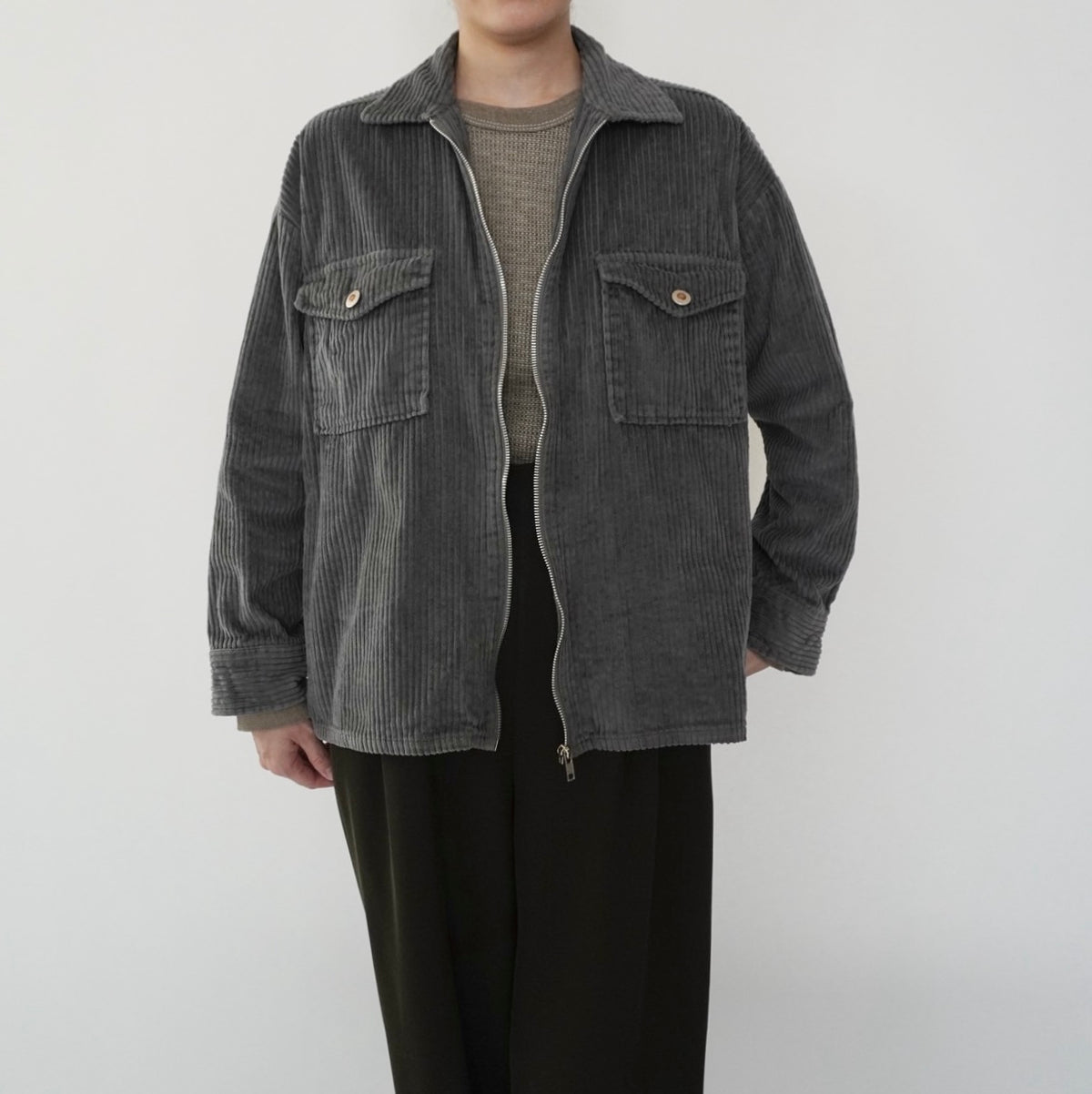 90s Gray Corduroy Light Jacket