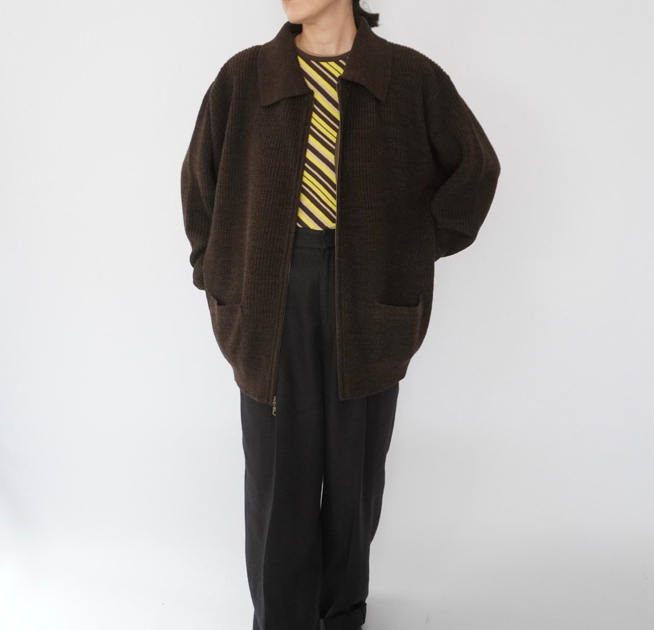 90s Zipped Knit Cardigan