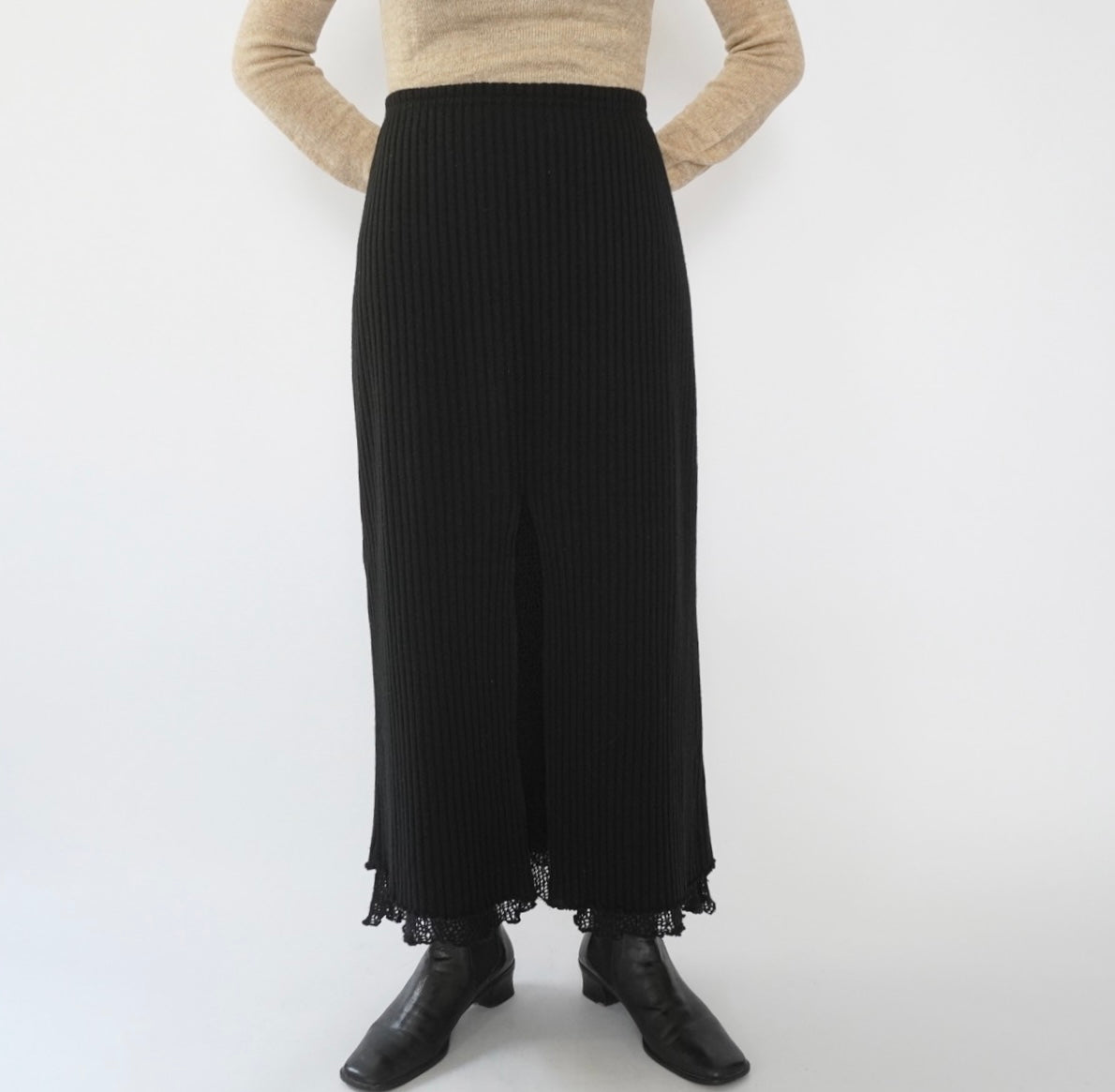 90s Design Ribbed Skirt Made in Italy
